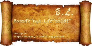 Bossányi László névjegykártya