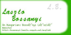 laszlo bossanyi business card